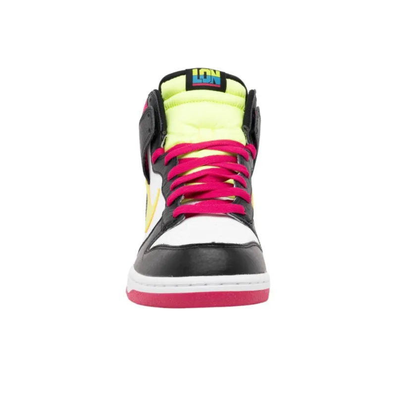 Nike Dunk High Basketball White/Black/Fireberry/Volt-2