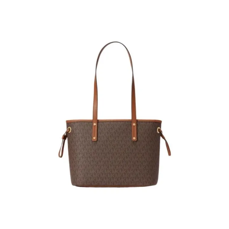 MICHAEL KORS Jet Set Travel Artificial Leather Tote Bag, Shopping Bag, Shoulder Bag Trumpets Women's Dark Brown-1