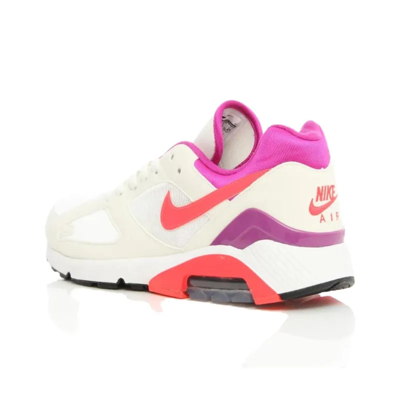 Nike Air Max 180 Cushioning, Wear Resistant Low Top Running Shoes Men's White Red-3