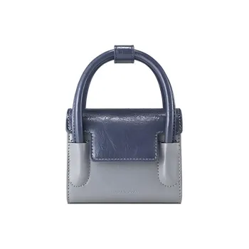 FIND KAPOOR Artificial Leather Small Square Bag, Crossbody Bag, Shoulder Bag, Handbag Regular Women's Blue Gray