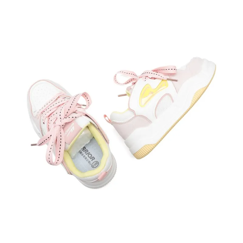 Warrior Wear Resistant Slip Resistant Low Top Skateboard Shoes Women's Beige Light Pink Red Yellow-5
