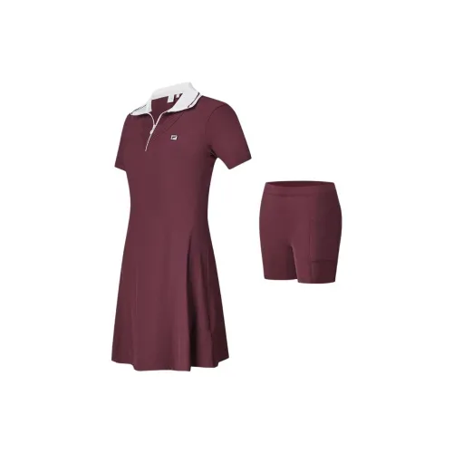 FILA Short-Sleeved Dresses Women's Wine Red