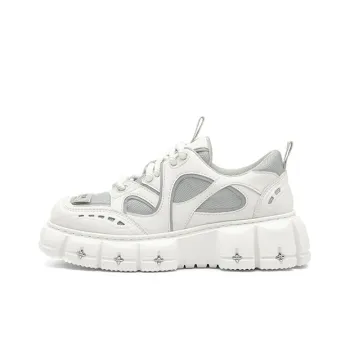 SUGARSU Anti Slip And Wear Resistant Height Increasing Low Top Skateboard Shoes Women's White