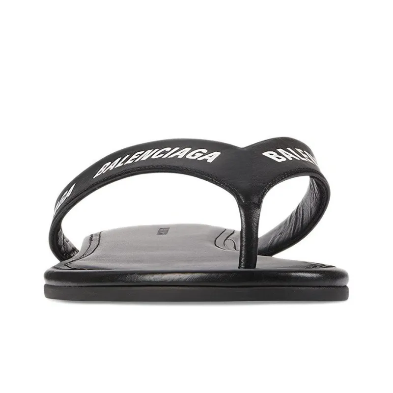 Balenciaga Round Printing Calfskin Sandals Black Women's-2