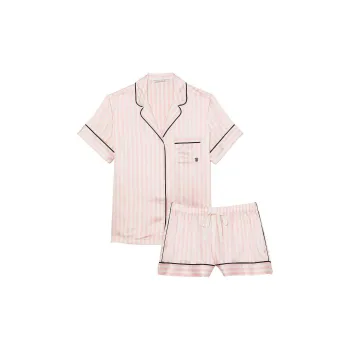 Victoria's Secret Satin Short Pajama Set/Pink Iconic Strape Pajama Set Women's Pink