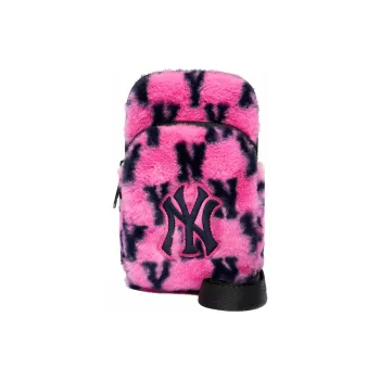 MLB Monogram Collection Polyester Cell Phone Pouch, Shoulder Bag, Crossbody Bag Regular Women's Pink Leopard Print