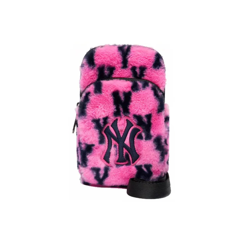MLB Monogram Collection Polyester Cell Phone Pouch, Shoulder Bag, Crossbody Bag Regular Women's Pink Leopard Print-0