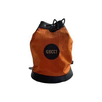 GUCCI Cow Leather Backpack Men's Orange