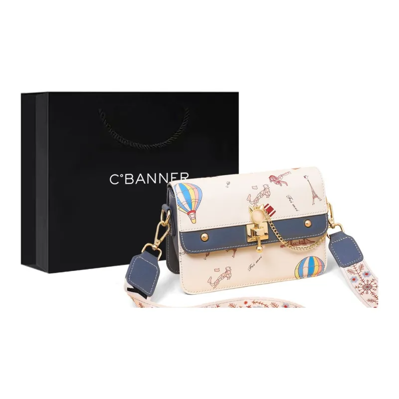 C°BANNER Split Cow Leather With Synthetic Leather Small Square Bag Shoulder Bag Women's-0