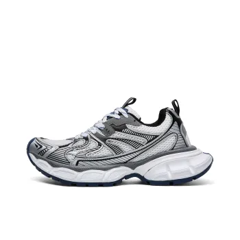 FINEPLAN Cushioning Anti Slip And Wear Resistant Low Top Chunky Sneakers Unisex Silver Blue