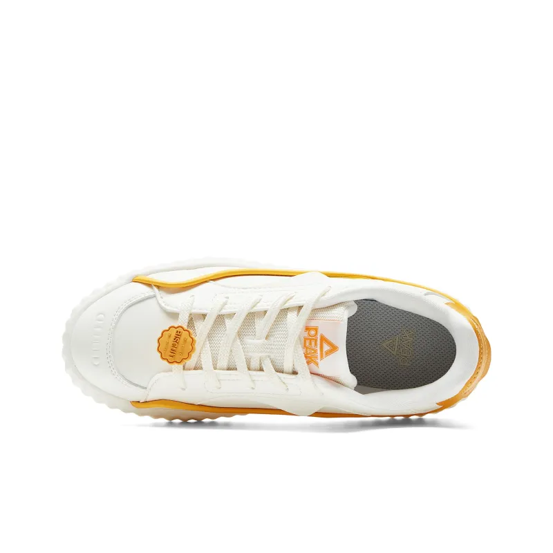 PEAK Cushioned Wear Resistant Breathable Slip Resistant Low Top Casual Shoes Women's Beige White Yellow-3