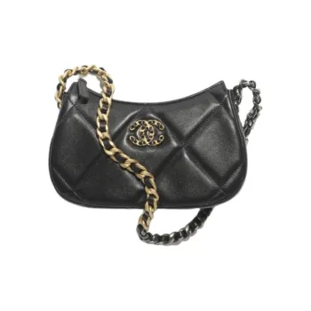 CHANEL Bright Lambskin Crossbody Bag Shoulder Bag Unisex Black