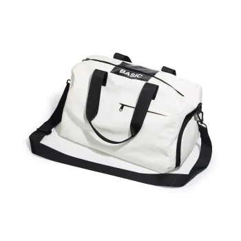 ALPINE PRO Fabric Travel Bag Gym Bag Crossbody Bag Shoulder Bag Handbag Yoga Bag Large Size Unisex Black/White