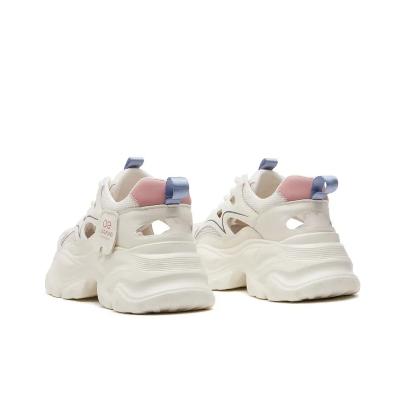 LINGPAO Lightweight Height Increasing Low-Top Chunky Sneakers Women's-3