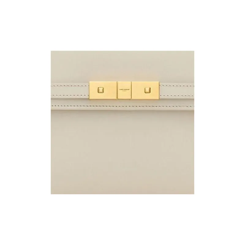 SAINT LAURENT SL MANHATTAN Cow Leather Shoulder Bag, Crossbody Bag Mini Women's Vintage White-6