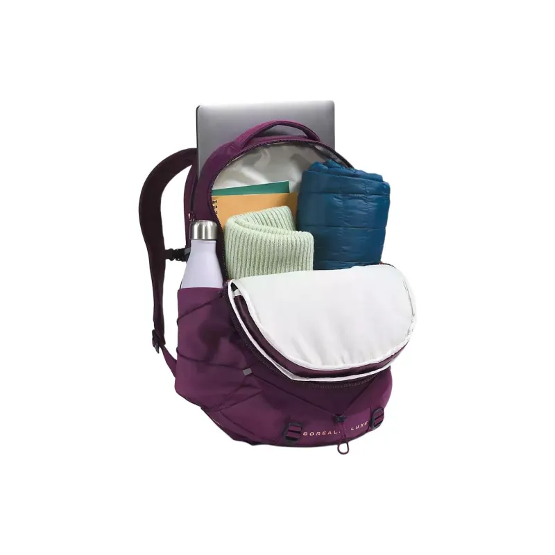 THE NORTH FACE Recycled Nylon Outdoor Hiking Bag Backpack Women's Blackcurrant Purple & Coral Metallic-4