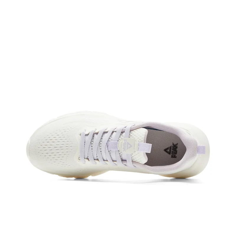 PEAK Cushioning Abrasion Resistant Breathable Slip Resistant Low Top Running Shoes Women's Beige Light Purple-3
