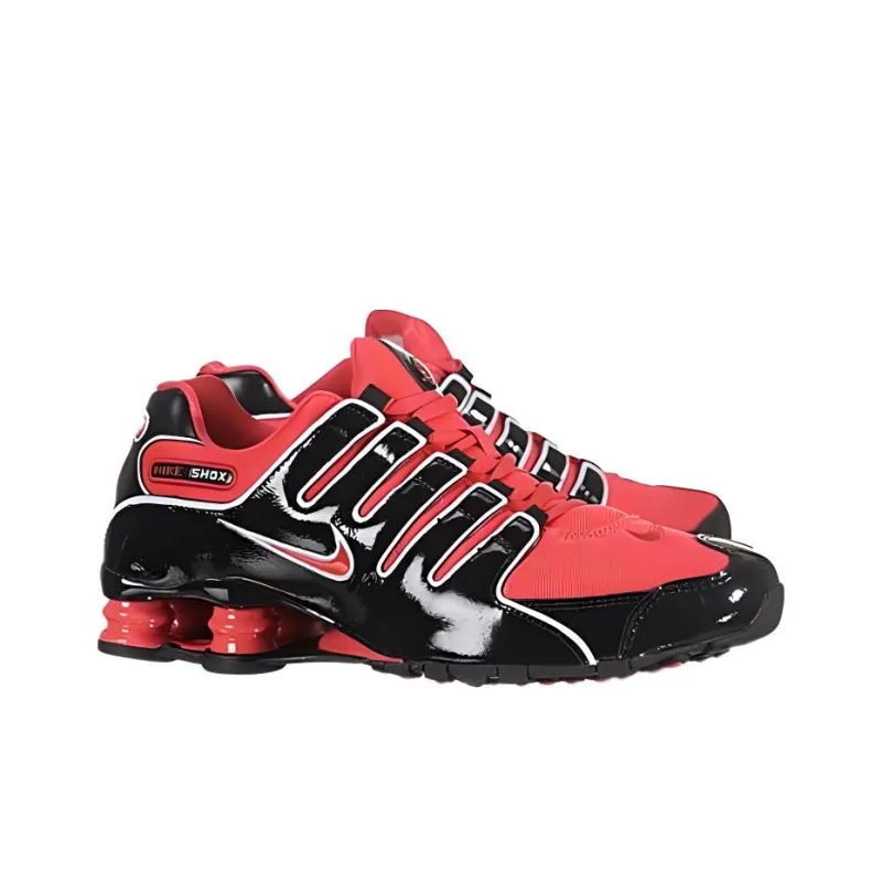 Nike Shox NZ Series Cushioning Wear Resistant Casual Shoes Unisex Black Red-1