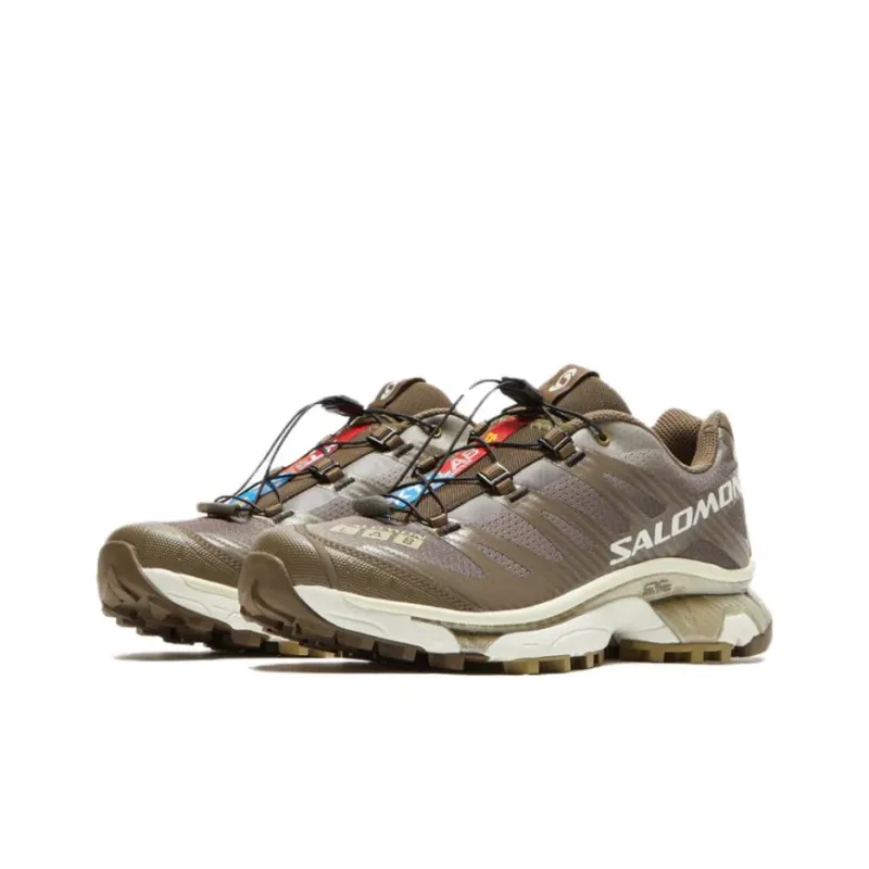 SALOMON XT-4 Cushioning Anti-Slip And Wear-Resistant Low-Top Casual Running Shoes Unisex Brown Yellow-2