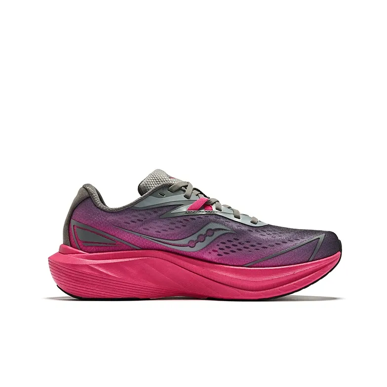 Saucony Slay 2 Cushioned Wear-Resistant Breathable Coverage Low-Top Marathon Running Shoes Unisex Gray Red-1