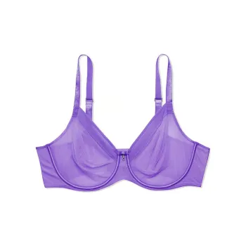Victoria's Secret Sheer Mesh Unlined Underwire Bra Bra Women's New Violet