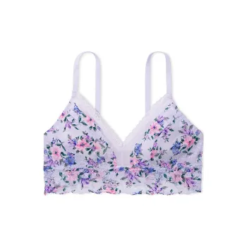Victoria's Secret Lace Curvy Bralette/ Lucky Lilac Lillies Bra Women's Purple