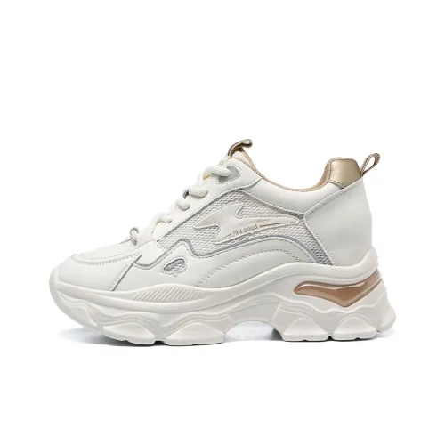 HLA Chunky Sneakers Women's Low-Top Milk Tea Beige