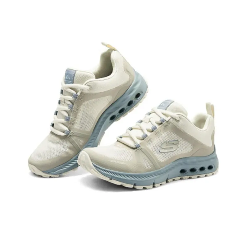Skechers OUTDOOR Cushioning Breathable Supportive Rebound Low Top Casual Running Shoes Women's Beige Gray-3