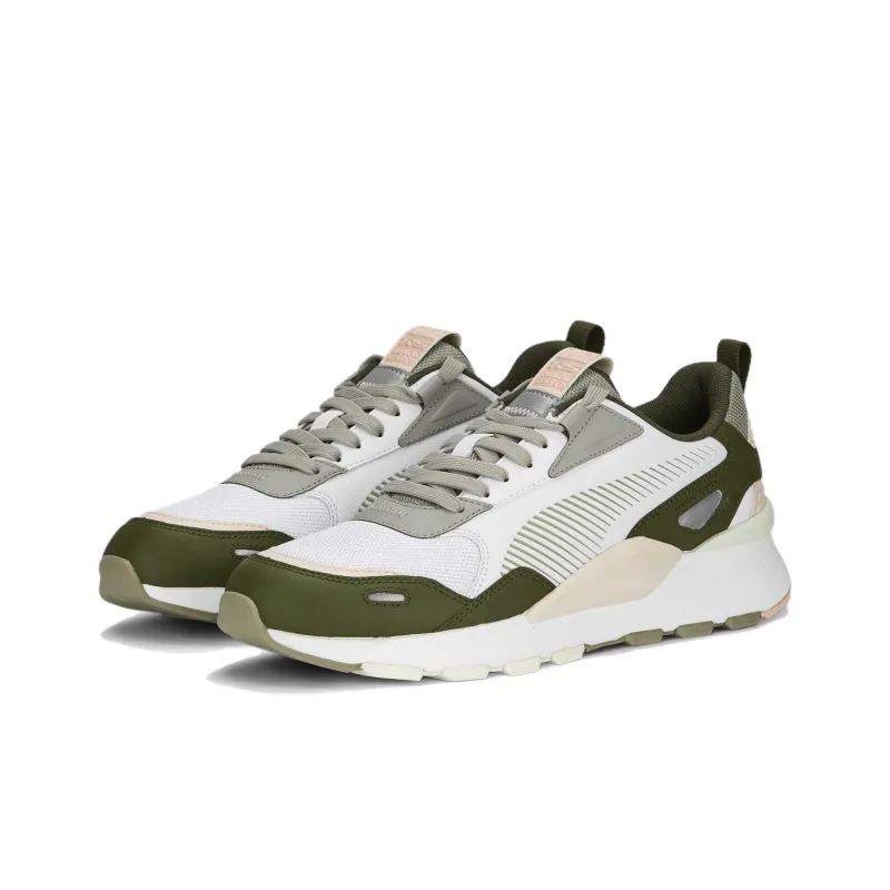 PUMA RS 3.0 RS 3.0 Synth Pop Slip-Resistant Low-Top Casual Shoes Unisex White Green-2