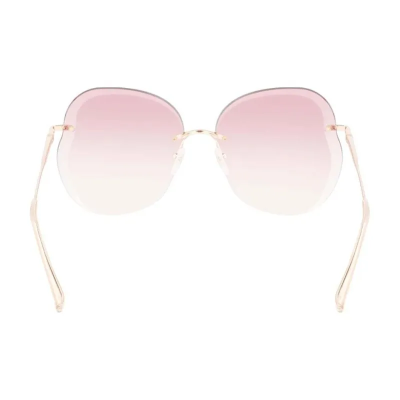 LONGCHAMP Irregular Shape Sunglasses Women's Gold-4