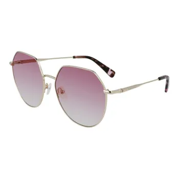 LONGCHAMP Irregular Shape Sunglasses Women's Gold
