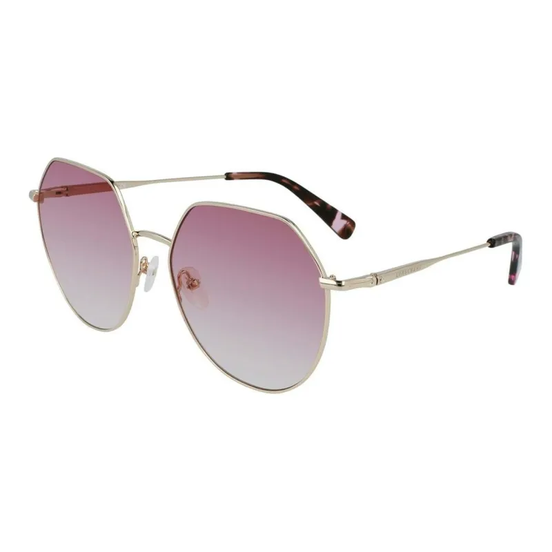 LONGCHAMP Irregular Shape Sunglasses Women's Gold-0