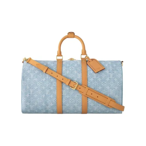 LOUIS VUITTON Keepall Bandouliere 45 Sky Blue Denim