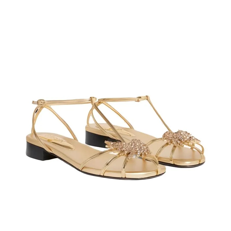 PIFERI Maggio Flat Crystal-embellished Sandals Women's-2
