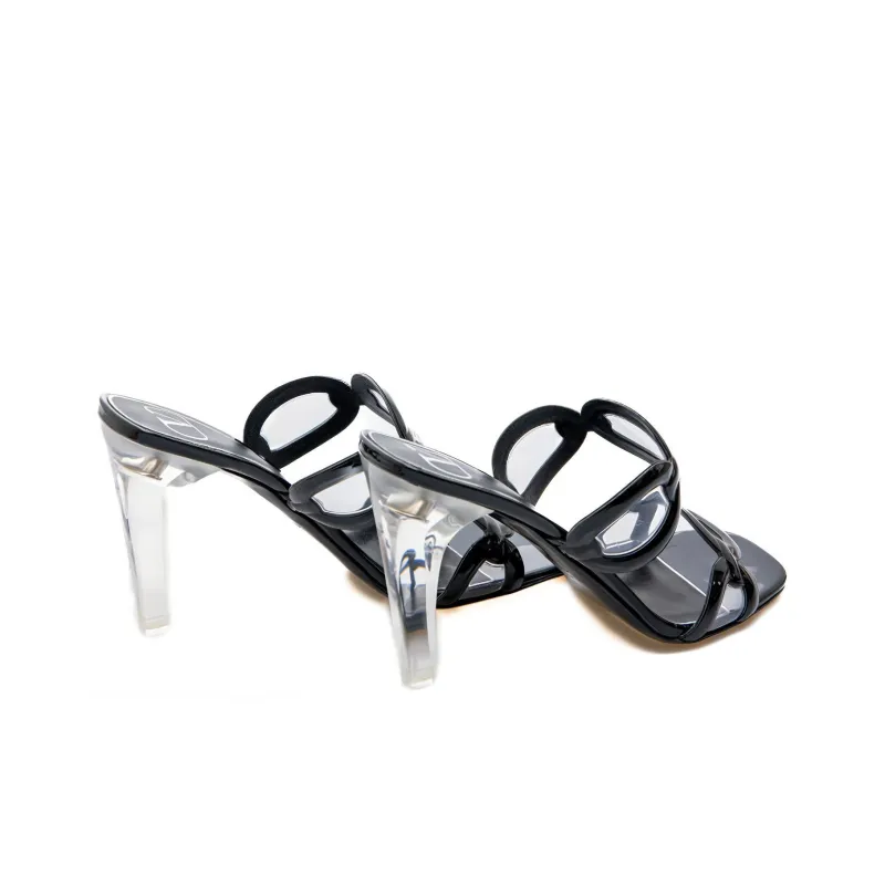 Valentino Chain Open Toe Sandals Black Women's-3