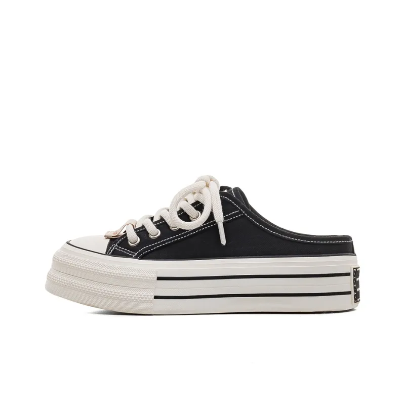 Warrior Abrasion Resistant Breathable Low Top Canvas Shoes Women's Black-0