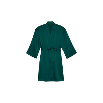 Victoria's Secret Satin Midi Robe/Mystique Green Pajama Robe Women's Mysterious Green