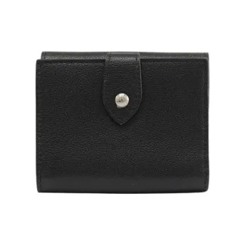 Burberry Leather Card Clip Wallets Regular Women's Black