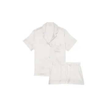 Victoria's Secret Satin Short Pajama Set/Coconut White Pajama Set Women's Champagne