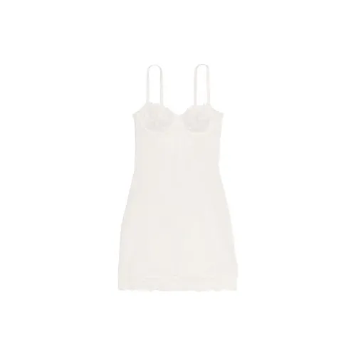 Victoria's Secret PINK VICTORIA'S SECRET Modal & Lace Cupped Mini Slip Dress/We Nightgown Women's White