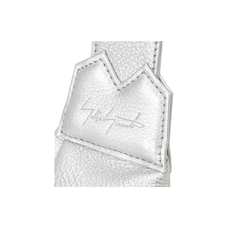 Yohji Yamamoto Cow Leather Crossbody Bag Shoulder Bag Small Size Unisex Silver-3