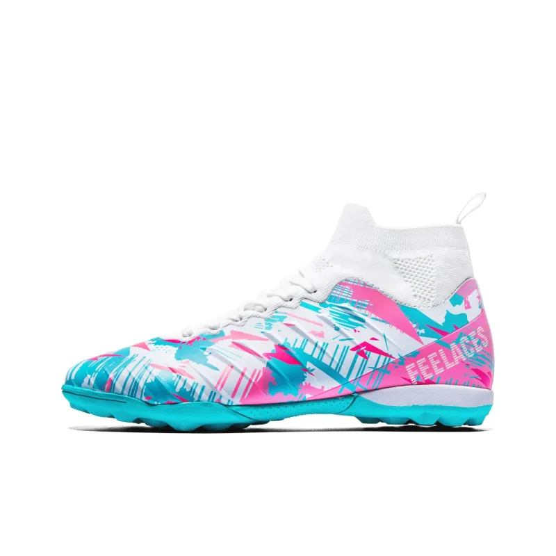 FEELACES Soccer Shoes Unisex Ice Sharp White, Pink Climb 1.0-34