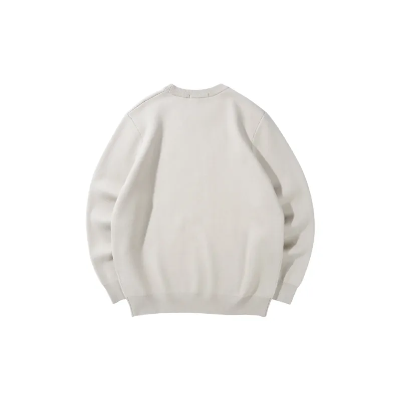 HLA Crew Neck Heart Embroidered Long Sleeved Knitwear Men's-1