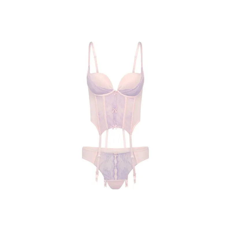 Victoria's Secret PINK ADORE ME Renea Bustier/Carinaria Underwear Set Women's Light Pink-0