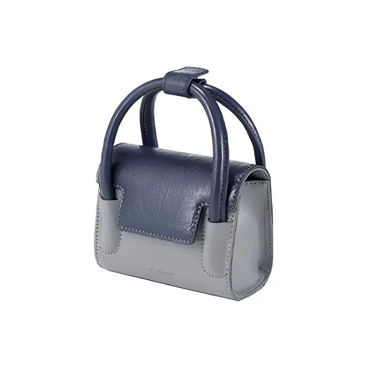 FIND KAPOOR Artificial Leather Small Square Bag, Crossbody Bag, Shoulder Bag, Handbag Regular Women's Blue Gray-1
