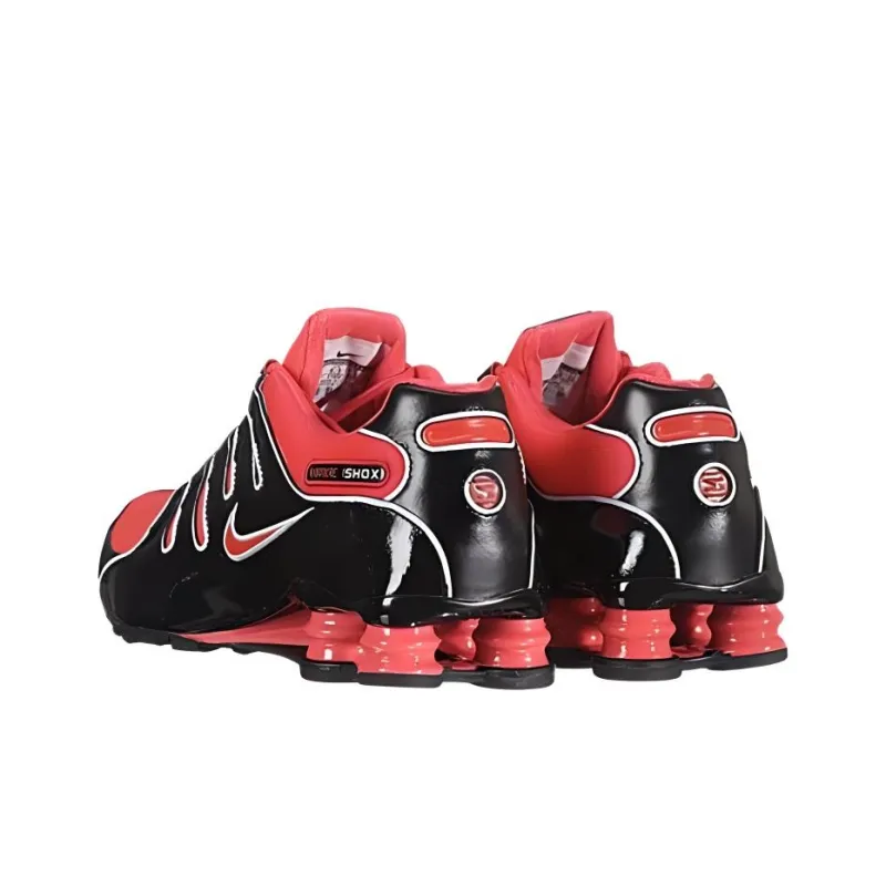 Nike Shox NZ Series Cushioning Wear Resistant Casual Shoes Unisex Black Red-2