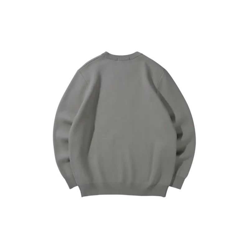 HLA Crew Neck Heart Embroidered Long Sleeved Knitwear Men's-4