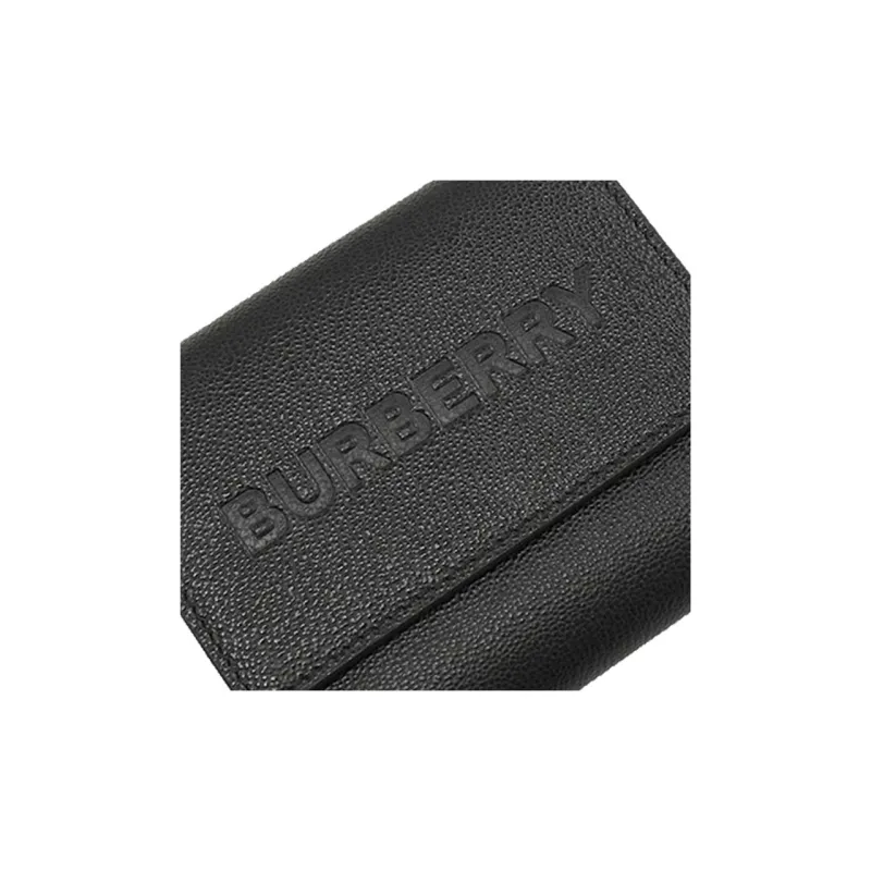 Burberry Leather Card Clip Wallets Regular Women's Black-3