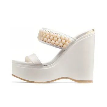 Jimmy Choo Amoure Beaded Wedge Sandals