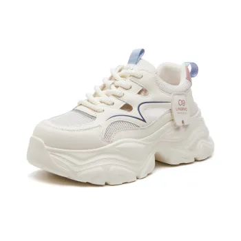 LINGPAO Lightweight Height Increasing Low-Top Chunky Sneakers Women's